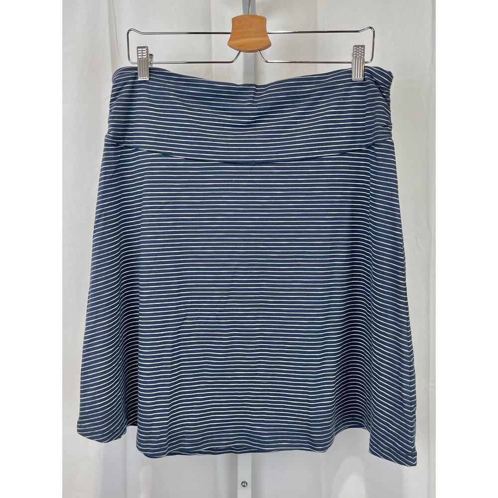 TOAD & CO Chaka Skirt Striped Pull On A-Line Above Knee Navy Blue White Size XL - Picture 9 of 9